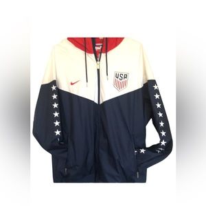 Nike US national team full zip ,lined, hooded windbreaker size men’s large.
